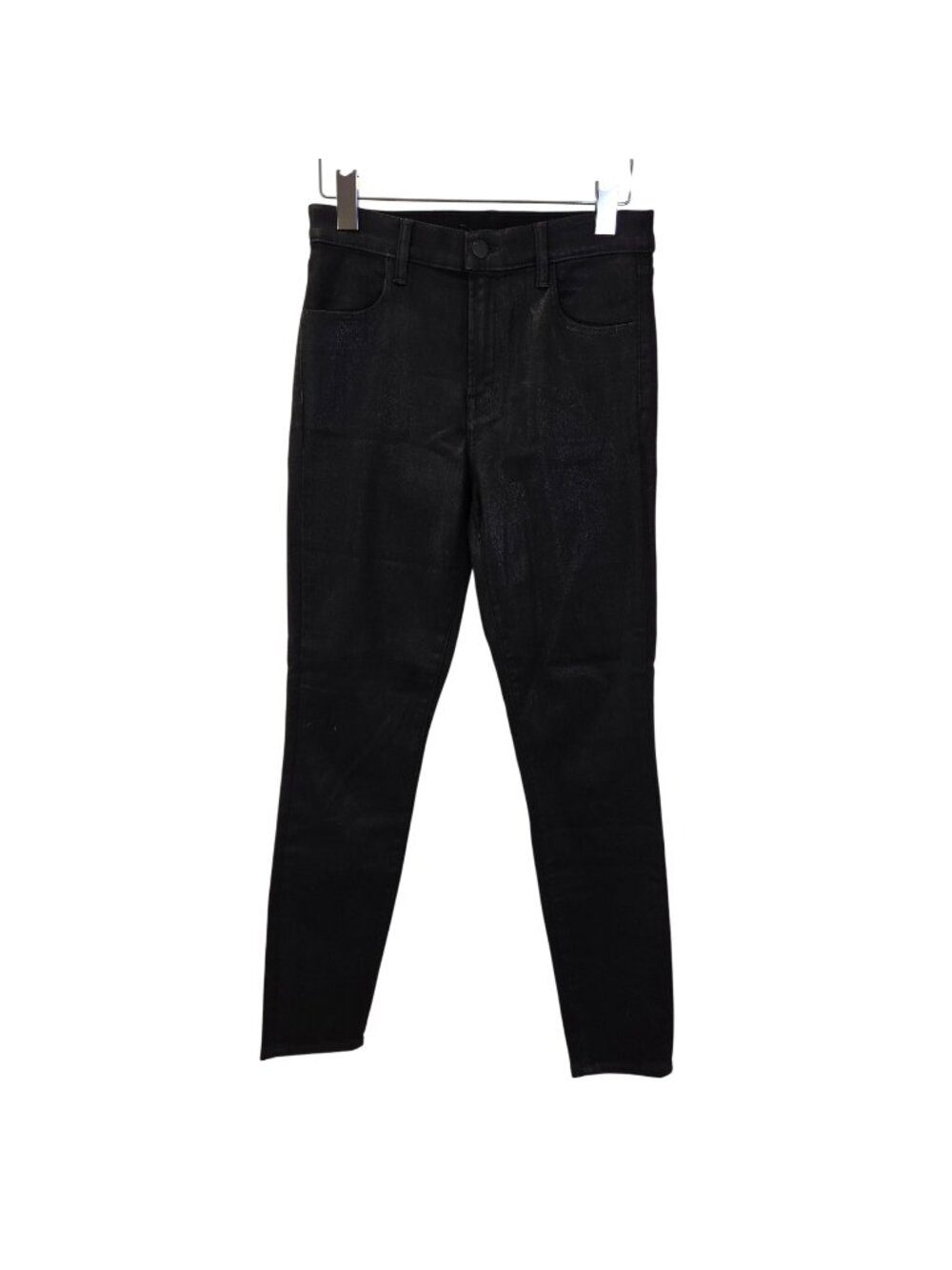 J Brand Alana High Rise Coated Black Skinny Jeans Size 27